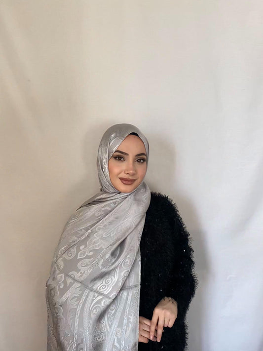 İTALYAN JAKAR ŞAL  GÜMÜŞ