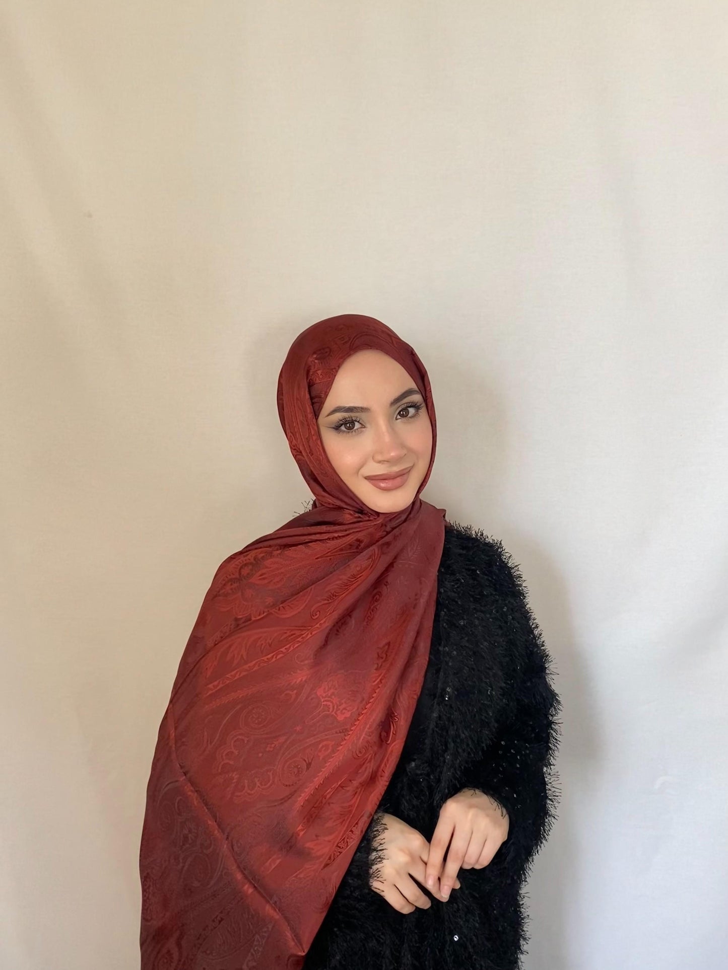 İTALYAN JAKAR ŞAL BORDO